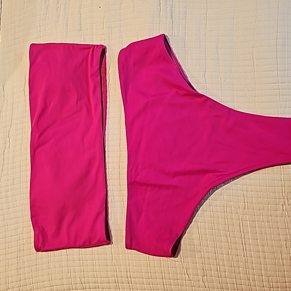 SheIn Hot Pink Women's Strapless Bikini